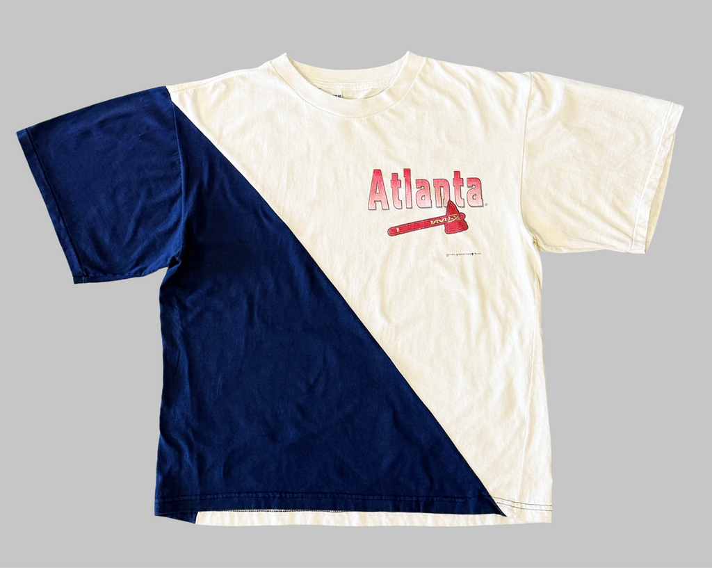 VTG ATL Braves Color Block T-Shirt (L)