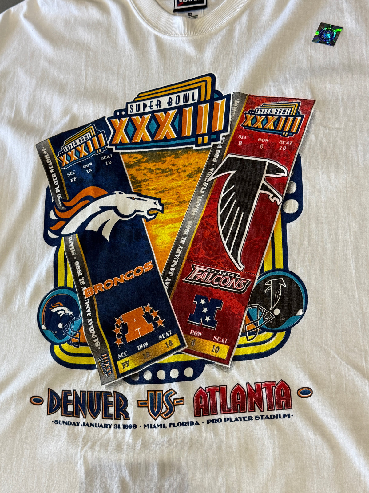 Super Bowl 33 Broncos Vs Falcons T-Shirt (XL)