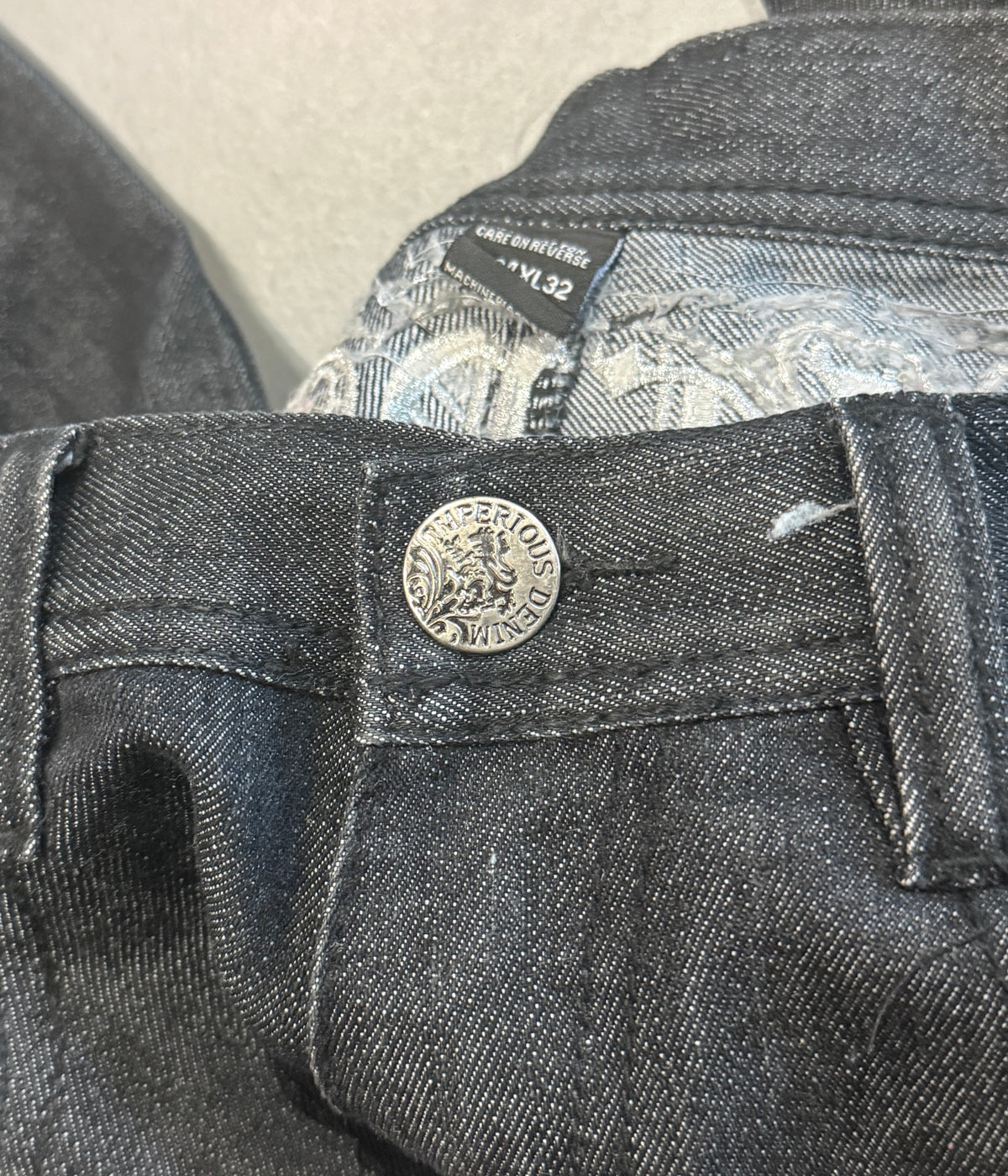 Y2K Imperious Black Winged Jeans (34)