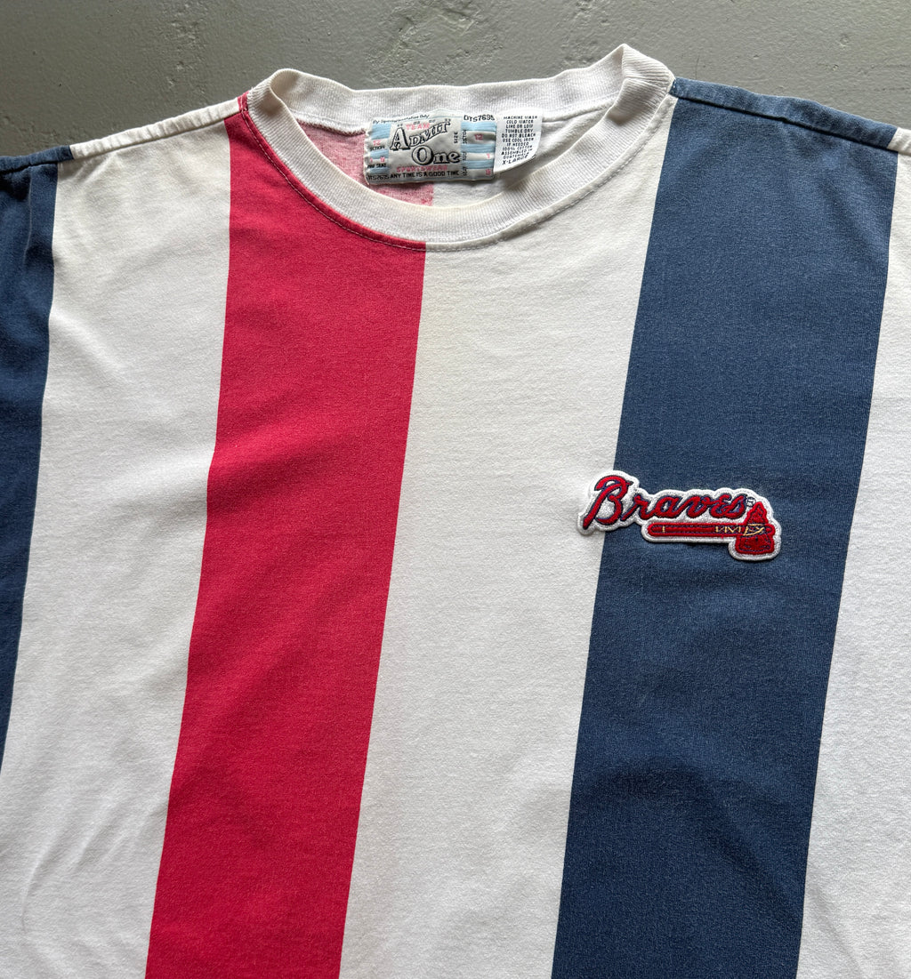 VTG ATL Braves Stripe T-Shirt (XL)