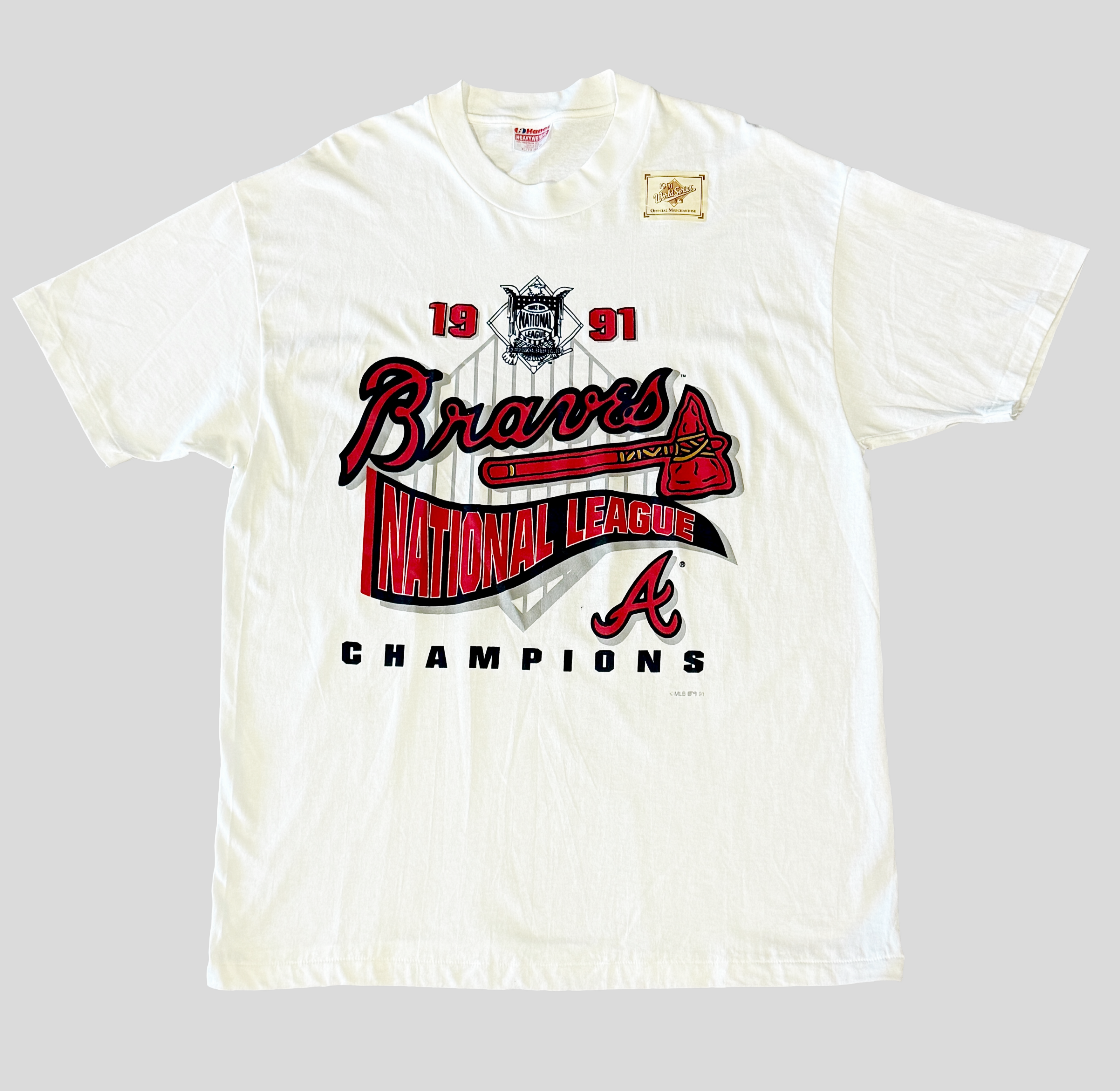 VTG ATL Braves 91 NL Champs T-Shirt (XL)