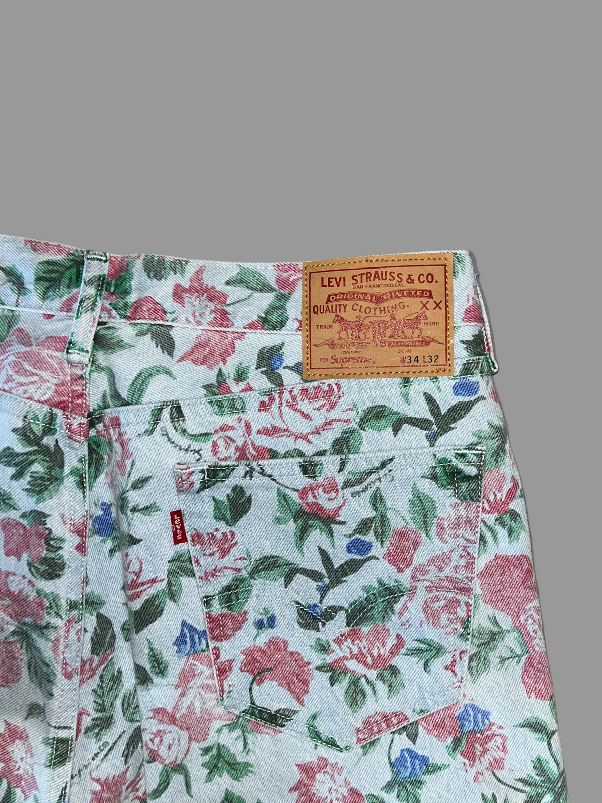 Supreme SS16 Floral Print Denim NWT (34)