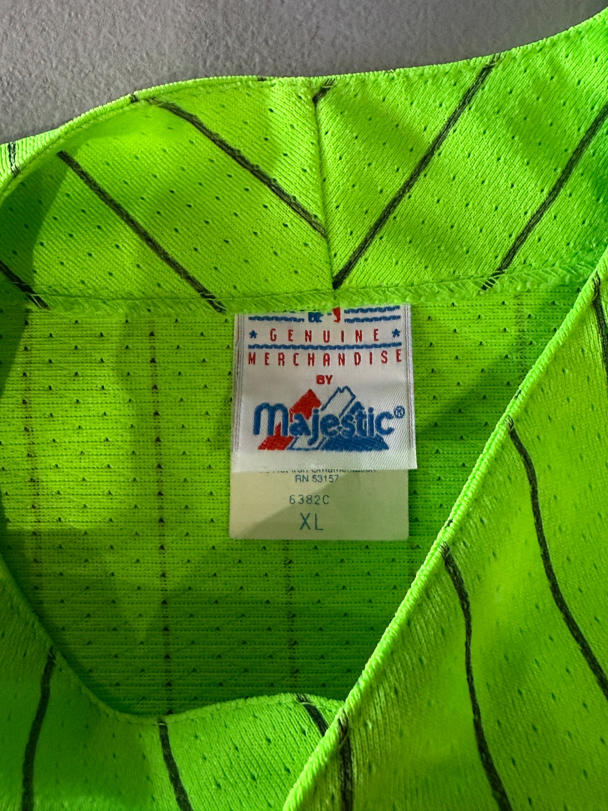New York Yankees Pinstripe Lime Jersey (XL)