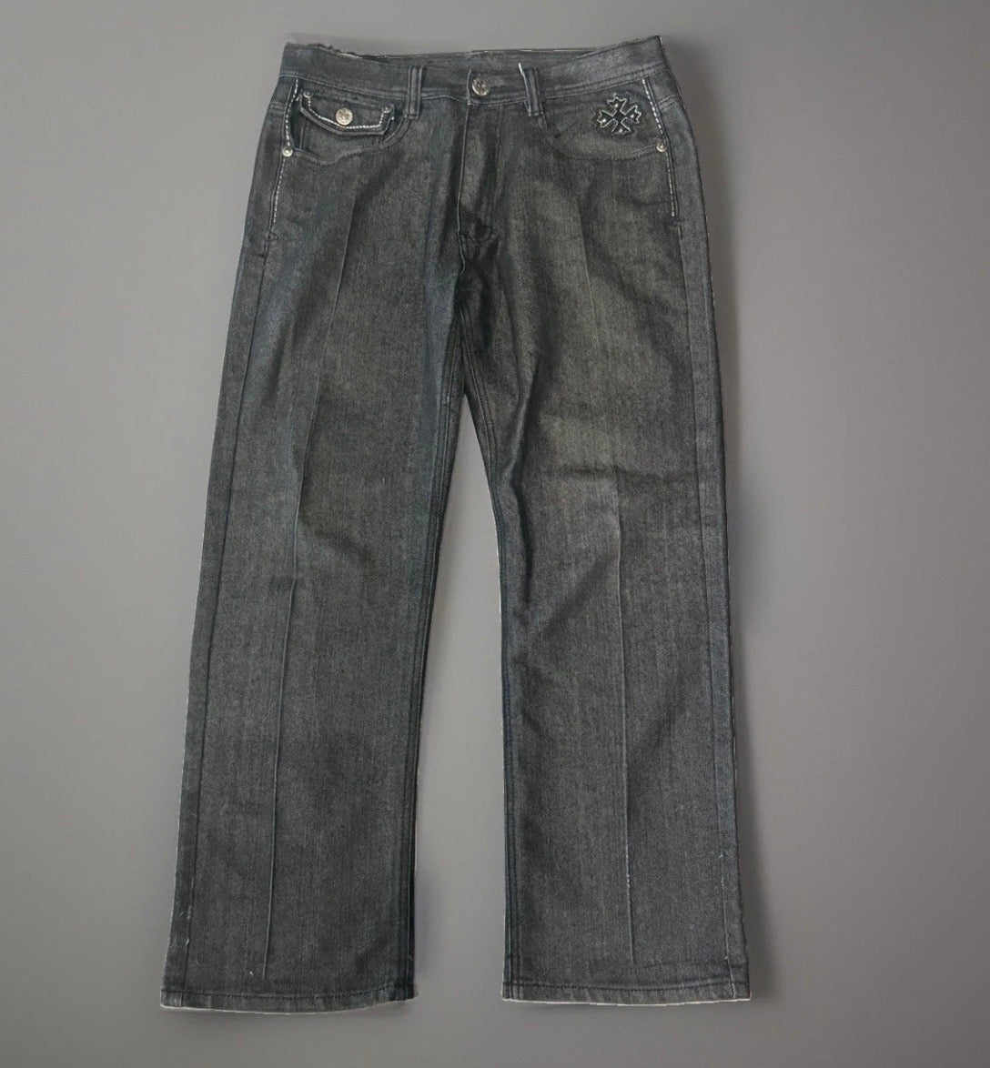 Y2K Imperious Black Winged Jeans (34)