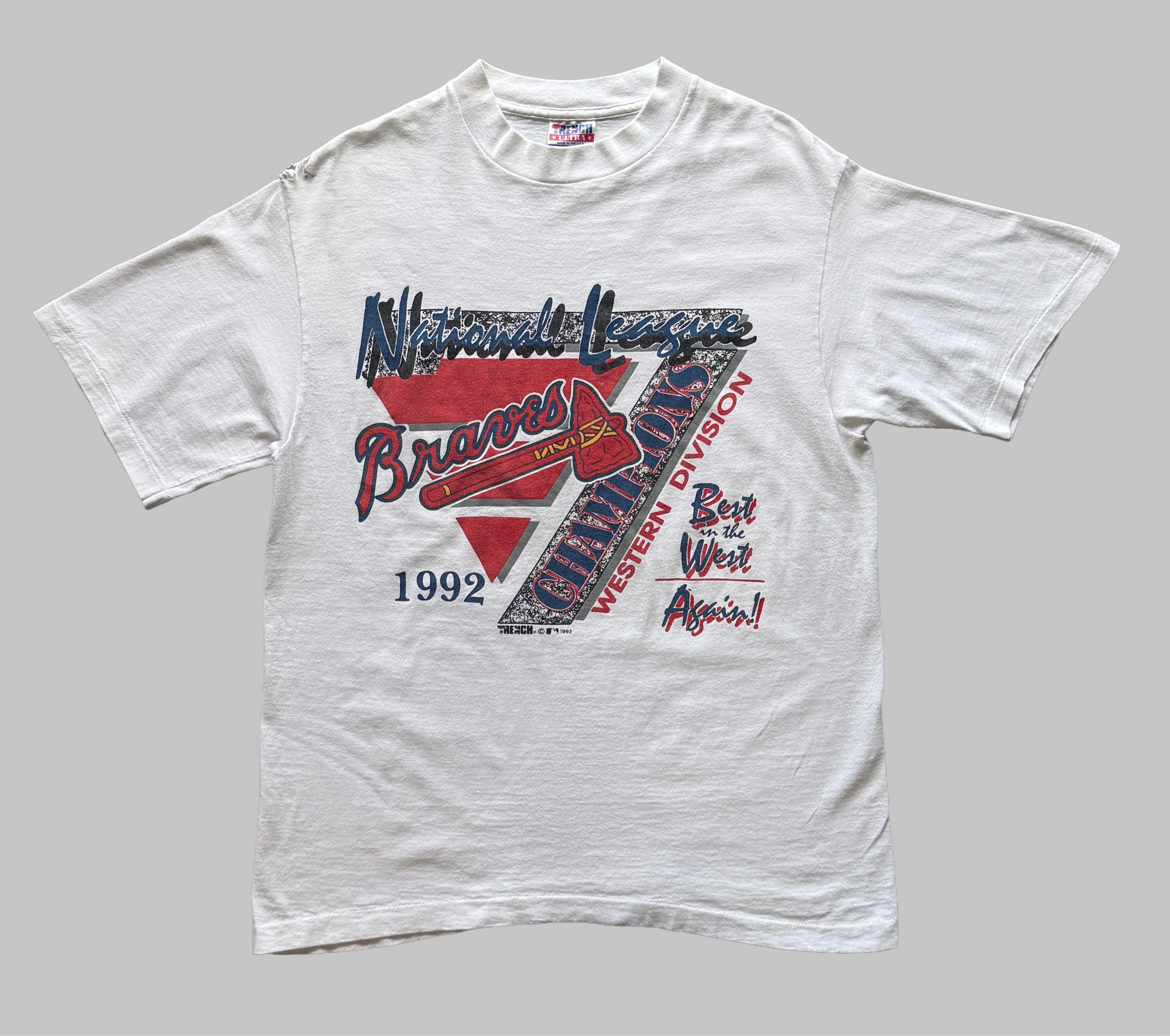 VTG ATL Braves 92 NTL Champs T-Shirt (L)