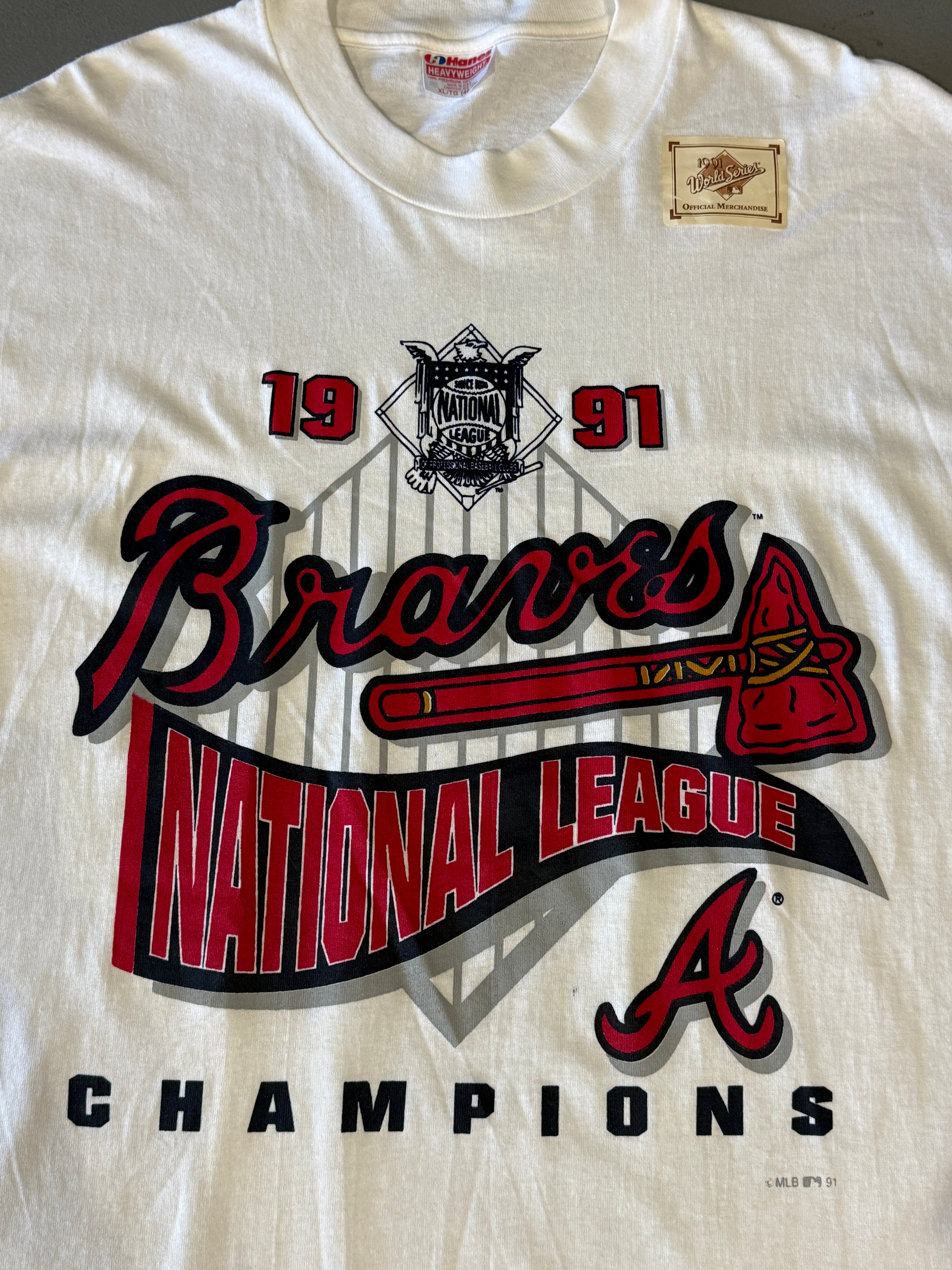 VTG ATL Braves 91 NL Champs T-Shirt (XL)