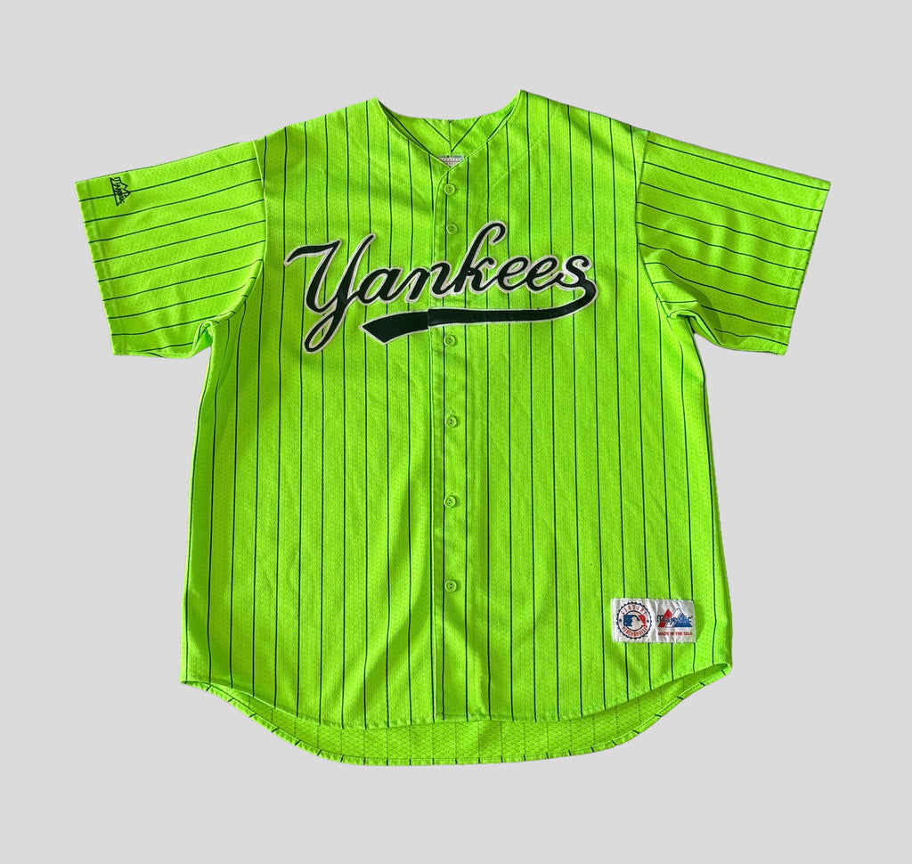 New York Yankees Pinstripe Lime Jersey (XL)