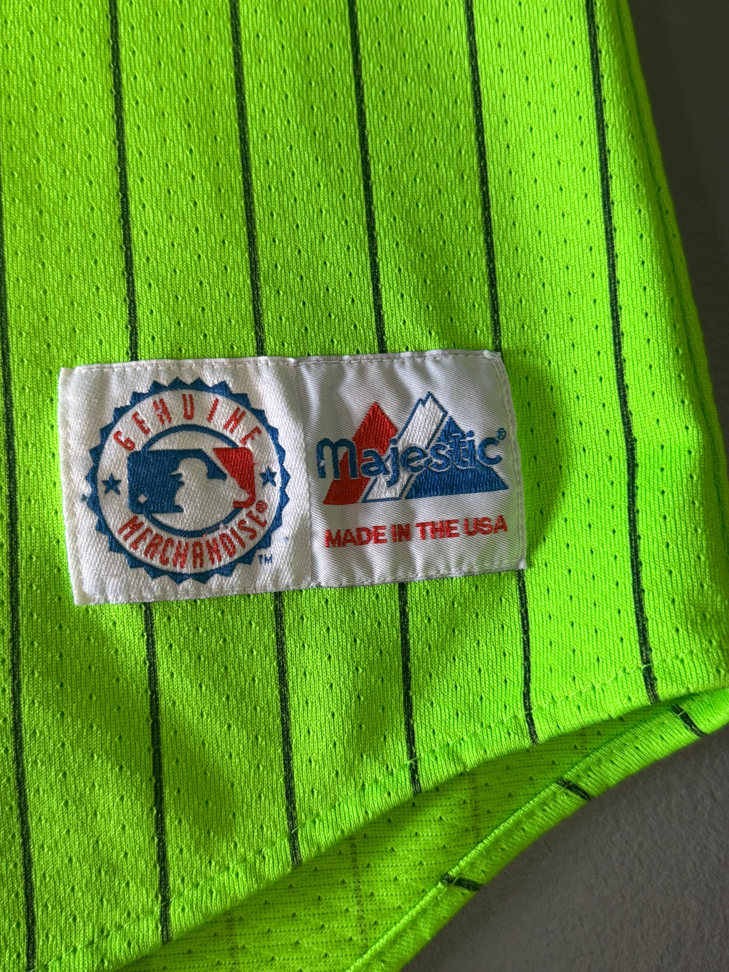 New York Yankees Pinstripe Lime Jersey (XL)