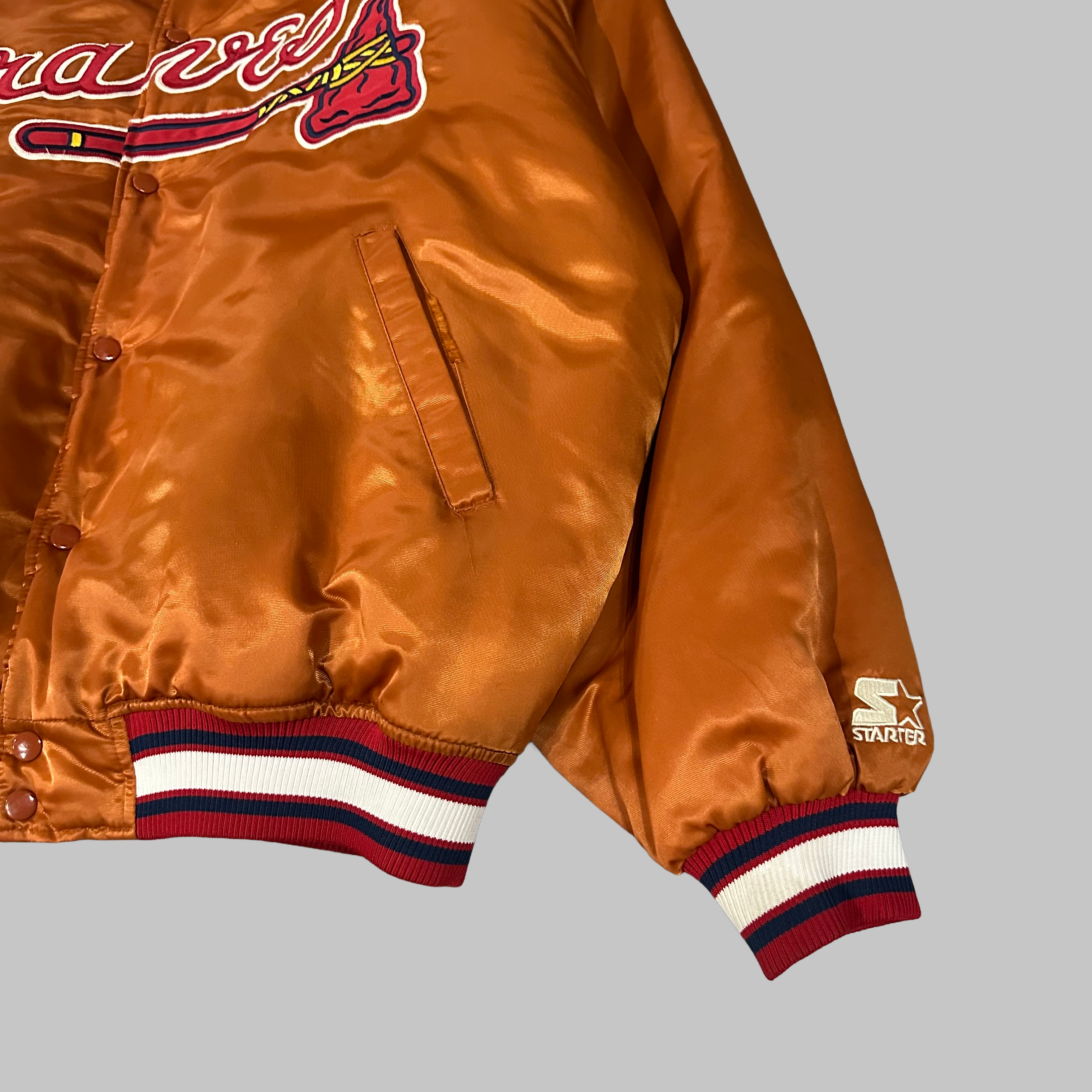 Vtg Braves Orange Satin Starter (3XL)